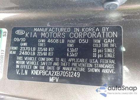 2011 Kia Sportage Lx z USA, uszkodzony, nr VIN KNDPBCA2XB7051249